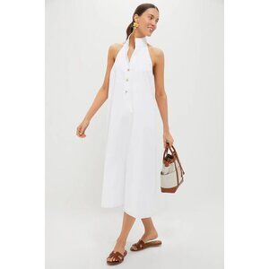 Tuckernuck Seersucker Jagger Dress in White Large New Womens Midi Cocktail Party